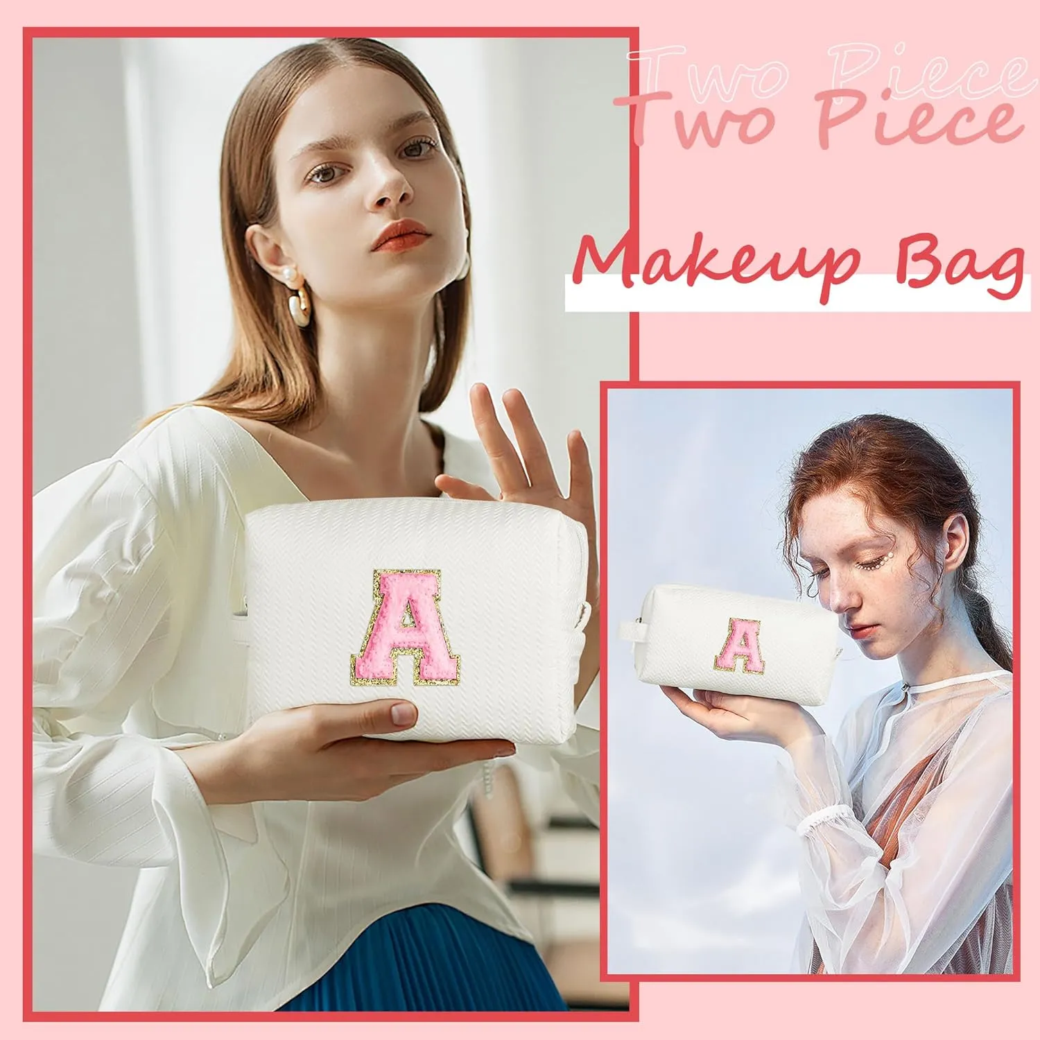 YOOLIFE Travel Makeup Bag Cosmetic Bag, Make Up Bags for Women Skincare Makeup Bag Organizer Toiletry Bag Personalized Gifts for Women Her Teen Girlfriend Best Friend Birthday Gifts for Mom Teacher T