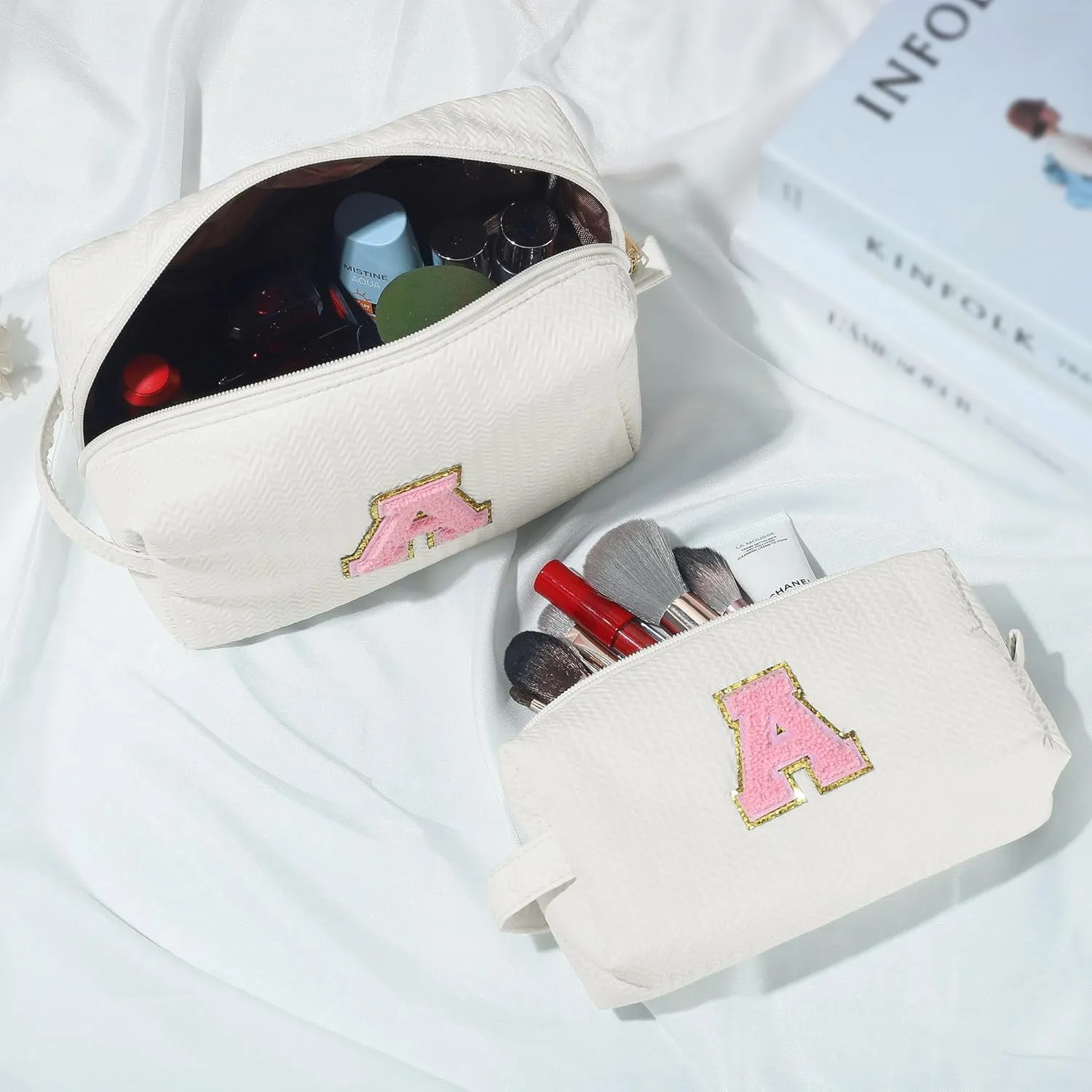 YOOLIFE Travel Makeup Bag Cosmetic Bag, Make Up Bags for Women Skincare Makeup Bag Organizer Toiletry Bag Personalized Gifts for Women Her Teen Girlfriend Best Friend Birthday Gifts for Mom Teacher T