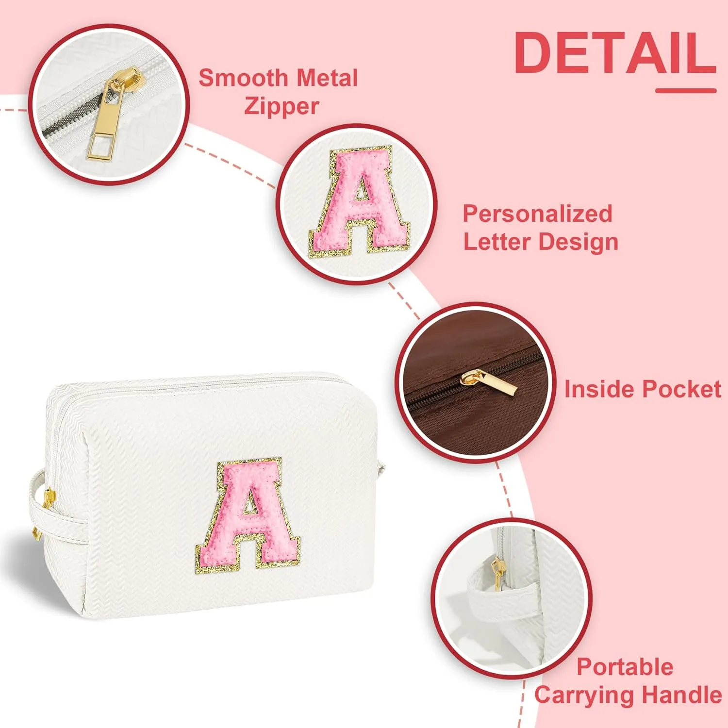 YOOLIFE Travel Makeup Bag Cosmetic Bag, Make Up Bags for Women Skincare Makeup Bag Organizer Toiletry Bag Personalized Gifts for Women Her Teen Girlfriend Best Friend Birthday Gifts for Mom Teacher T