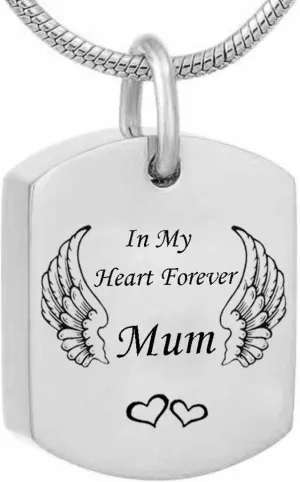 ZEZILE Jewelry Square Ashes Necklace Name Pendant Cremation Urn Necklace Custom Jewelry