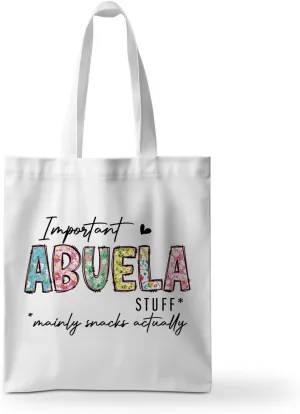ZHAMEN Floral Tote Bag Nana Grandma Mom Mimi Yaya Abuela Gigi Mum Oma Nanny Granny Grammy Gifts Reusable Grocery Bags