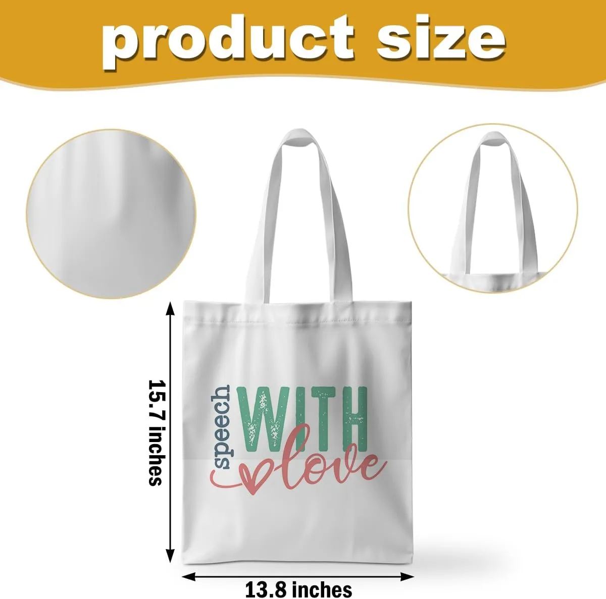ZHAMEN Speech Therapy Tote Bag - SLP Gifts for Pathologist, Women, Teacher, Speech Therapist