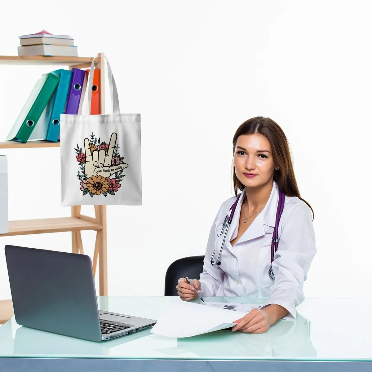 ZHAMEN Speech Therapy Tote Bag - SLP Gifts for Pathologist, Women, Teacher, Speech Therapist