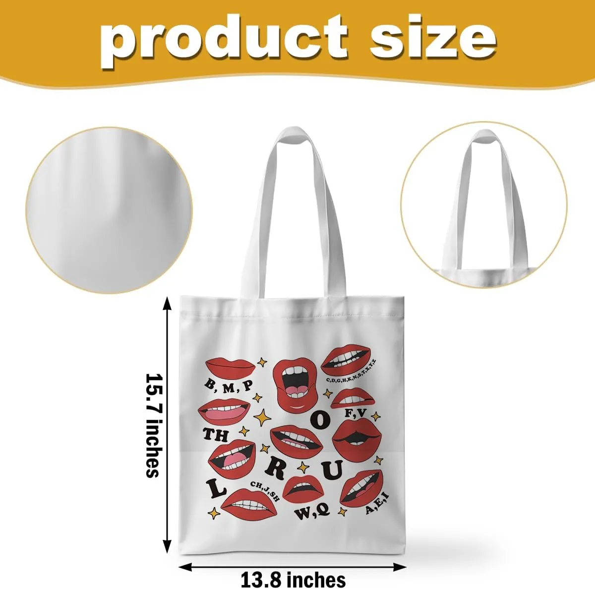 ZHAMEN Speech Therapy Tote Bag SLP Gifts for Speech Language Pathologist Women Teacher Speech Therapist Gift