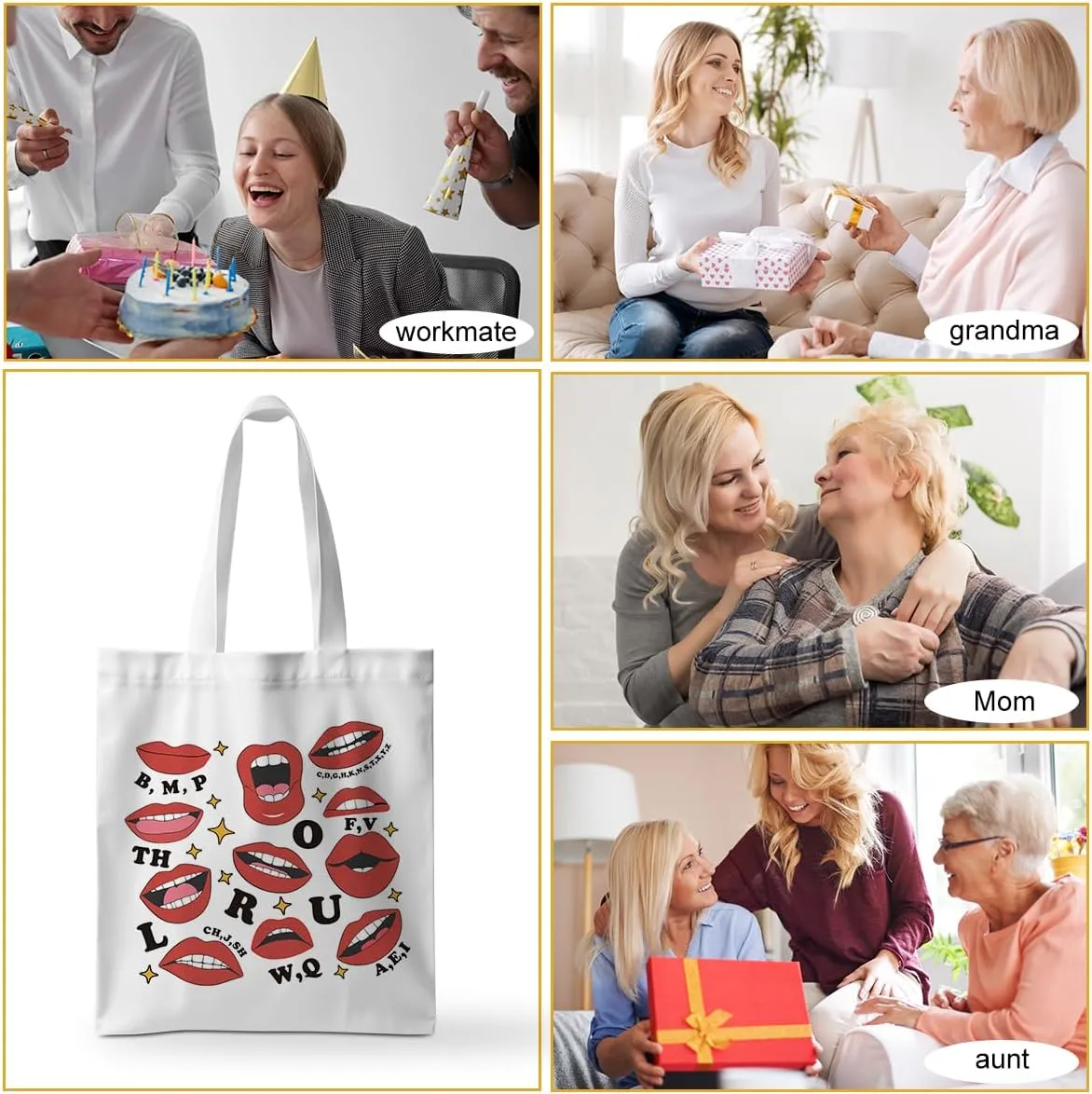 ZHAMEN Speech Therapy Tote Bag SLP Gifts for Speech Language Pathologist Women Teacher Speech Therapist Gift